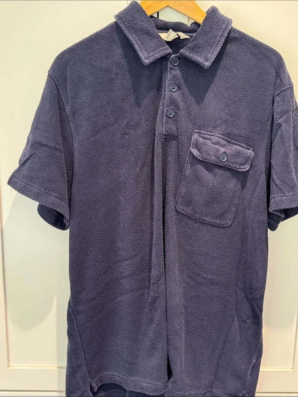 J. Crew Navy Blue Terry Cloth Polo Size XL
